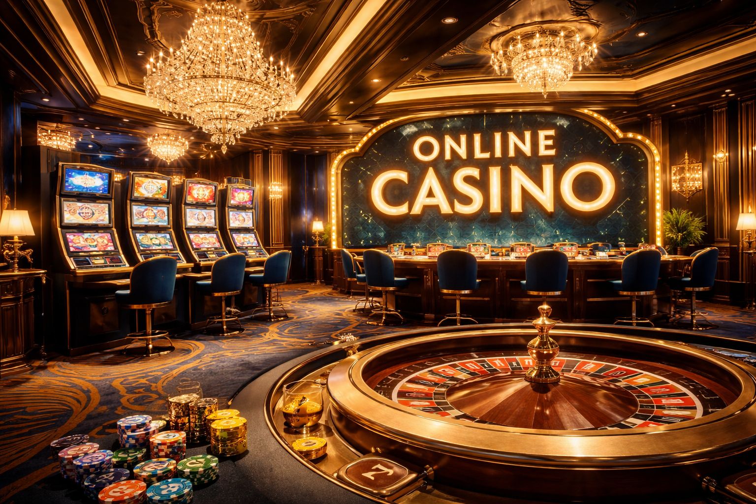 AK168A — A Casino Floor Where Live Tables And Slots Meet